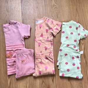 Toddler girl short sleeve/pants pajama bundle 3T
